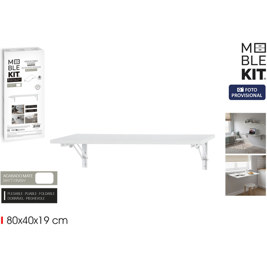 MESA DE PARED PLEGABLE 80X40CM MOBLEKIT image 0