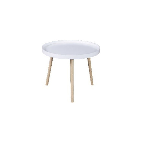 MESITA AUXILIAR MADERA WHITE 60CM MOBLEKIT image 0