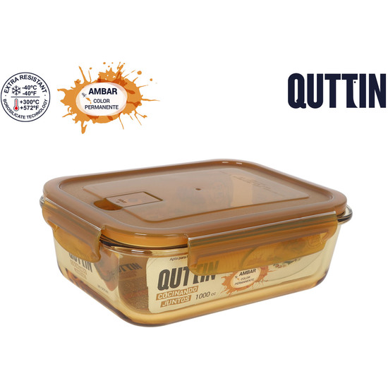 FIAMBRERA RECT.HERMET 20.5X15.3CM 1L AMBARE image 0