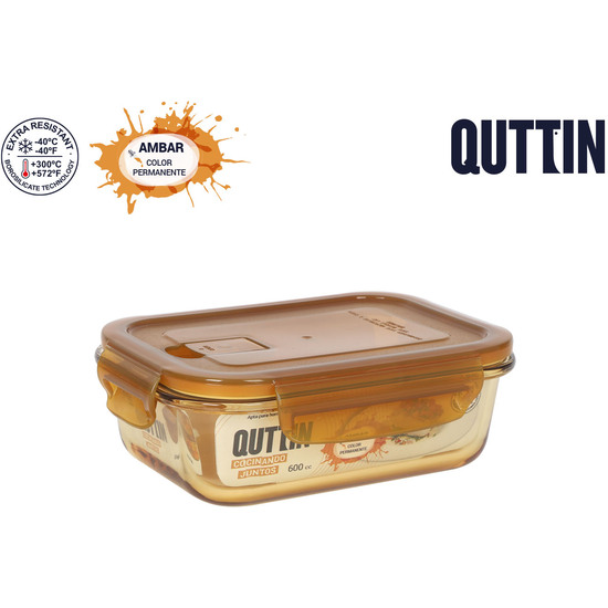 FIAMBRERA RECT.HERM.17.5X13CM 600CC AMBARE image 0