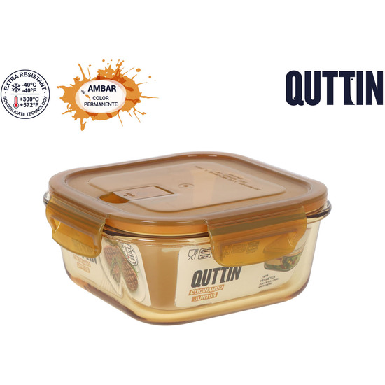 FIAMBRERA CUADR.C/TAPA HERM.16X16CM 750CC AMBARE image 0