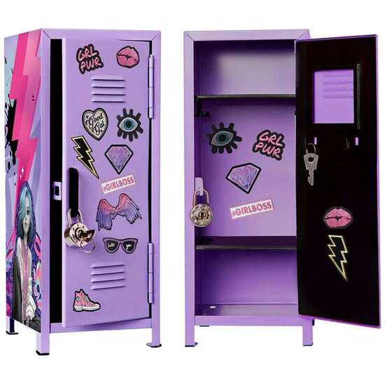 TAQUILLA DECO LOCKERS VIOLETA WOW GENERATION. INCLUYE 30 PEGATINAS PARA PERSONALIZARLA COMO QUIERAS. image 0