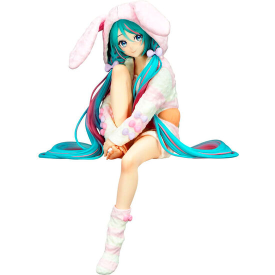 FIGURA NOODLE STOPPER HATSUNE MIKU RABBIT EAR HOOD PAJAMA HATSUNE MIKU 14CM image 0