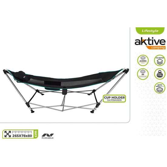 HAMACA CAMPING META CON BOLSILLO Y COJINL 265X78X80CM image 0