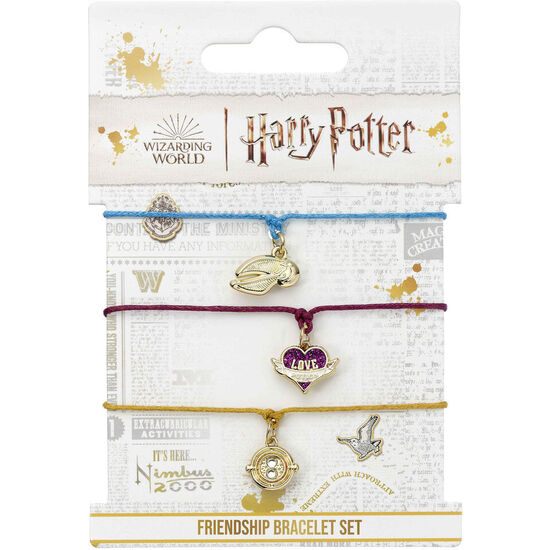 SET 3 PULSERAS AMISTAD SNITCH DORADA HARRY POTTER image 1