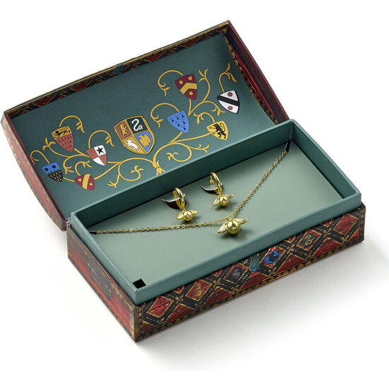 SET COLGANTE + PENDIENTES SNITCH DORADA HARRY POTTER image 0