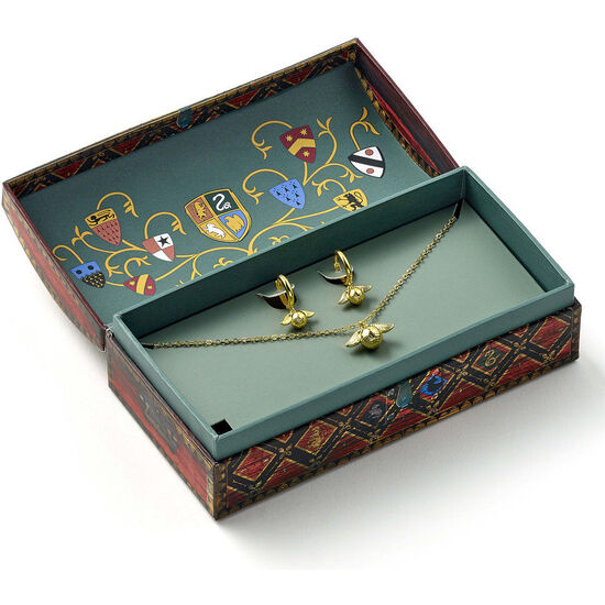 SET COLGANTE + PENDIENTES SNITCH DORADA HARRY POTTER image 1