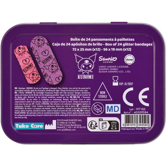 CAJA METAL TIRITAS KUROMI HELLO KITTY image 2