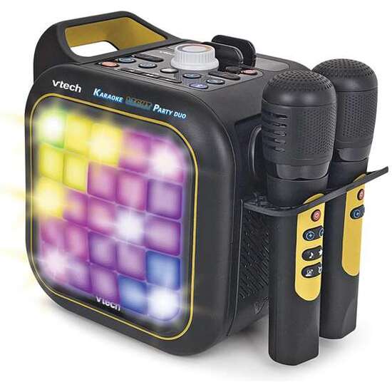 KARAOKE LIGHT PARTY DUO GOLDEN EDITION. CON CONEXIÓN Y ALTAVOZ BLUETOOTH, DOS MICROFONOS, 5 MODOS DE JUEGO Y CONTROL DE VOLUMEN. 35X20X27,9 CM image 0