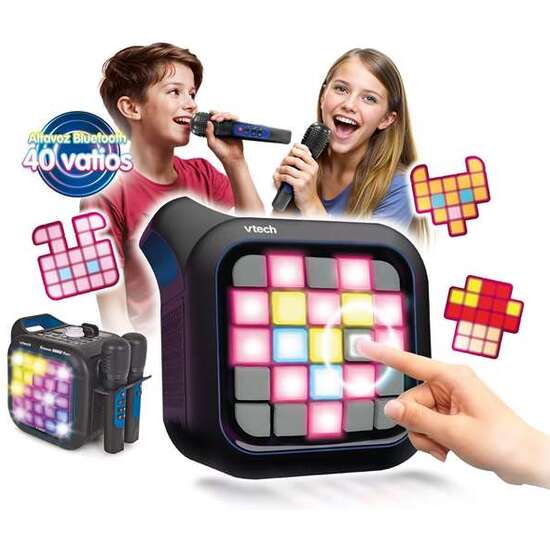 KARAOKE LIGHT PARTY DUO DISCO EDITION.CON CONEXIÓN Y ALTAVOZ BLUETOOTH, DOS MICROFONOS, 5 MODOS DE JUEGO Y CONTROL DE VOLUMEN. 35X20X27,9 CM image 3