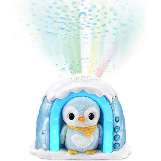 PROYECTOR MUSICAL IGLÚ PELUCHITO PINGÜINO. 3 MODOS DE LUZ Y CON DETECTOR DE SONIDO Y DESCONEXION AUTOMÁTICA 27,9X13X27,5 CM image 1