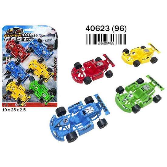COCHE GO-CARS PULL BACK 4 UNIDADES EN BLISTER image 0