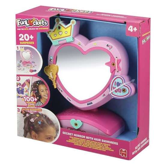 ESPEJO SECRETO FUN LOCKETS LLENO DE COMPARTIMENTOS. INCLUYE MÁS DE 20 SORPRESAS Y UN APLICADOR CON BRILLOS PARA EL PELO. image 0