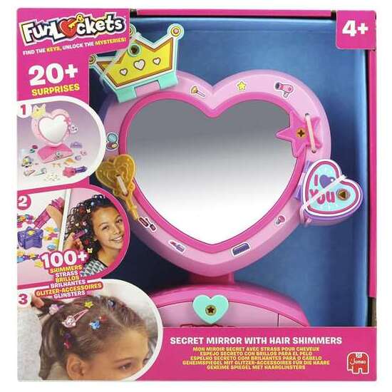 ESPEJO SECRETO FUN LOCKETS LLENO DE COMPARTIMENTOS. INCLUYE MÁS DE 20 SORPRESAS Y UN APLICADOR CON BRILLOS PARA EL PELO. image 2