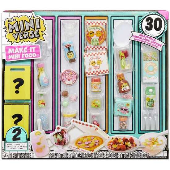 MINIVERSE MAKE IT MINI  MULTI PACK. MAS DE 30 PIEZAS DE INGREDIENTES PARA CREAR NUEVAS RECITAS. INCLUYE 2 SORPRESAS OCULTAS. image 0