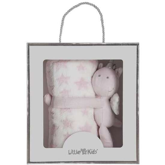 SET MANTA UNICORNIO 100 X 75CM + UNICORNIO 25CM CAJA image 0