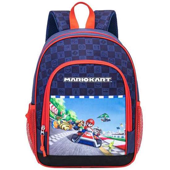SUPER MARIO KART MOCHILA. 2 BOLSILLOS LATERALES. INTERIOR TOTALMENTE FORRADO Y PERSONALIZADO.30 X 24 X 8 CM. image 0