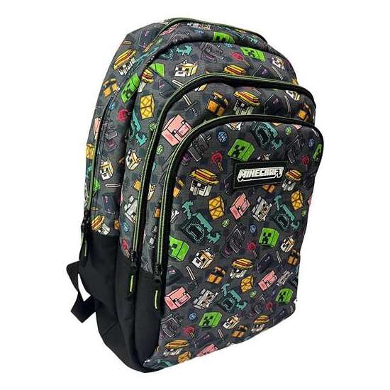MINECRAFT PIXEL 25 MOCHILA PRIMARIA DOBLE COMPARTIMENTO (GRAN CAPACIDAD), ADAPTABLE A CARRO)10 X 22 X 5.5 CM. image 1
