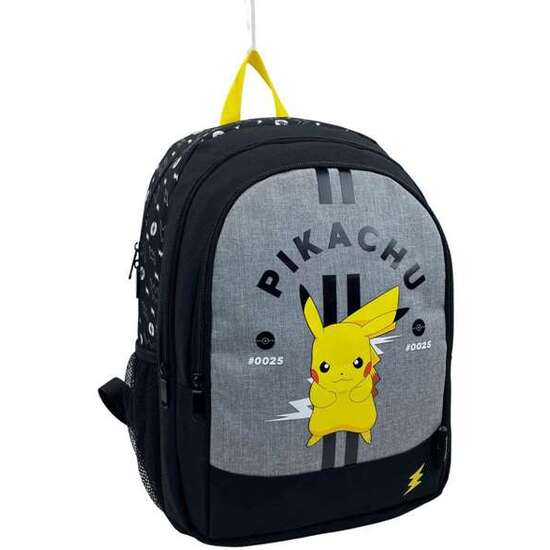 POKEMON PIKACHU MOCHILA PRIMARIA DOBLE COMPARTIMENTO (GRAN CAPACIDAD), ADAPTABLE A CARRO). 30 X 24 X 8 CM. image 0