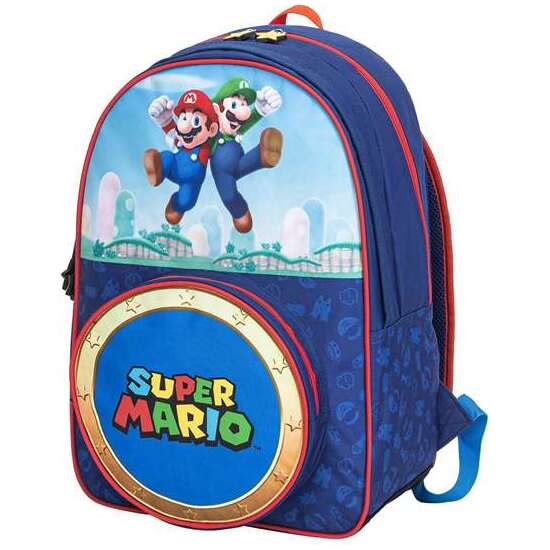 SUPER MARIO MOCHILA. BOLSILLO FONTAL REDONDO. INTERIOR TOTALMENTE FORRADO Y PERSONALIZADO.28 X 23 X 10 CM. image 2