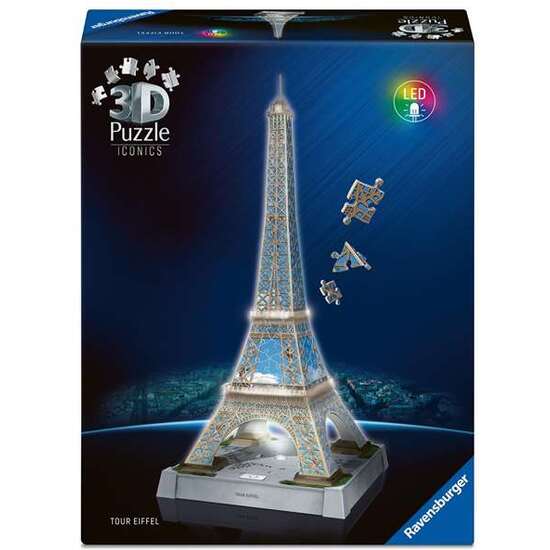 PUZZLE 3D CON LUZ LED TORRE EIFFEL 216 PIEZAS. image 0