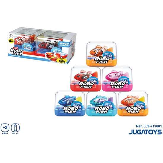 FIGURA PEZ ROBOFISH EN PACK DE 2 UD., NADA EN DIFERENTES DIRECCIONES Y CAMBIA DE COLOR 7X7X7CM - MODELOS SURTIDOS image 1