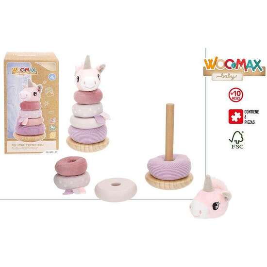 TENTETIESO PELUCHE UNICORNIO WOOMAX. 6 PIEZAS. image 0