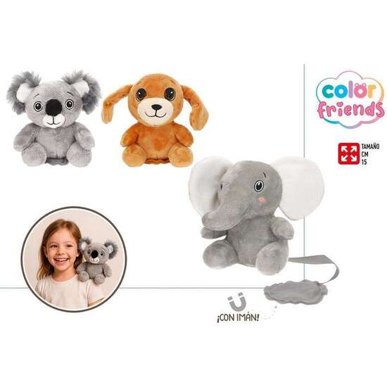 PELUCHE ANIMALES COLOR FRIENDS CON IMAN13 CM. - MODELOS SURTIDOS image 0
