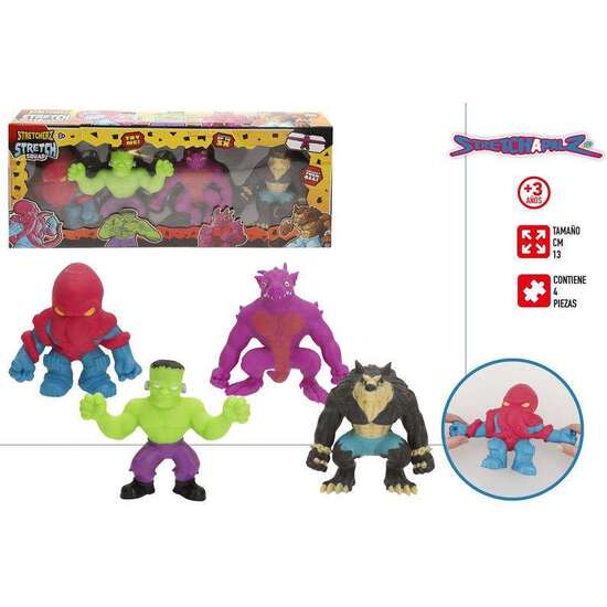 FIGURA ESTIRABLE STRETCHERZ PACK 4 MONSTRUOS 13CM. - MODELOS SURTIDOS image 0