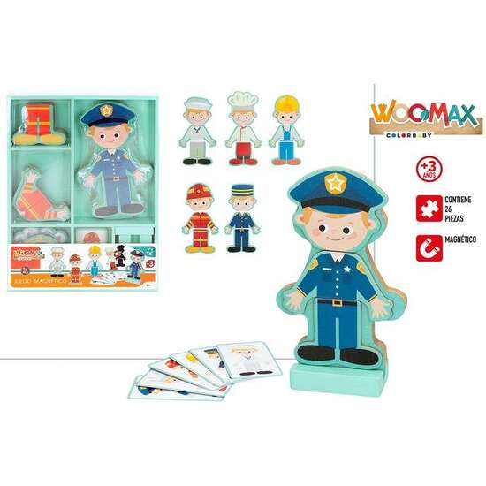 PUZZLE MAGNETICO DE MADERA VESTIDOS WOOMAX. INCLUYE 26 PIEZAS. image 0