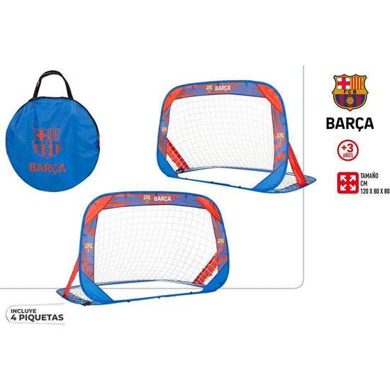 SET 2 PORTERIAS FUTBOL POP UP BARÇA 120X80X80CM image 0