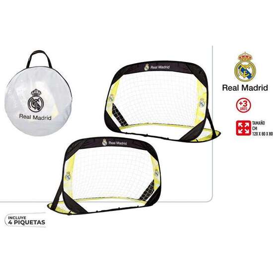 SET 2 PORTERIAS FUTBOL POP UP REAL MADRID 120X80X80CM image 0