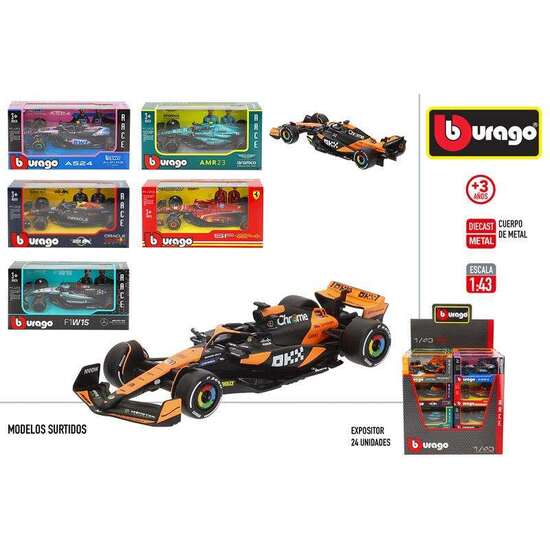 COCHES METAL BURAGO LICENCIAS ESCALA 1:43 F1 2024. - MODELOS SURTIDOS image 0