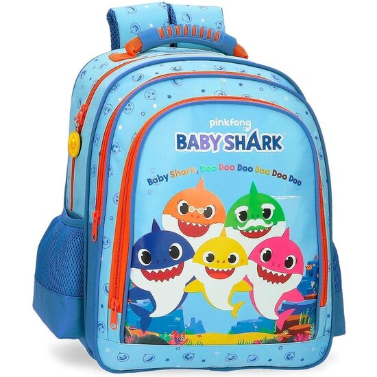 BABY SHARK MOCHILA ESCOLAR MICROFIBRA SHARK FAMILY AZUL image 0