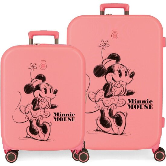 DISNEY JUEGO DE MALETAS ABS RÍGIDA HAPPINESS ROSA image 0