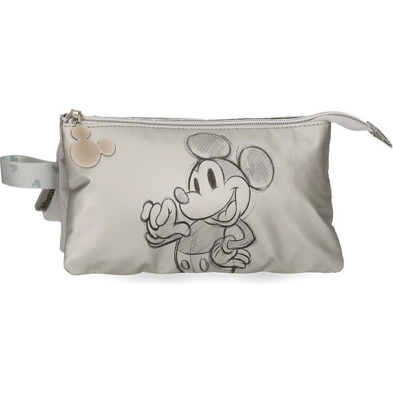 DISNEY ESTUCHE ESCOLAR POLIÉSTER MICKEY PLATA GRIS image 0
