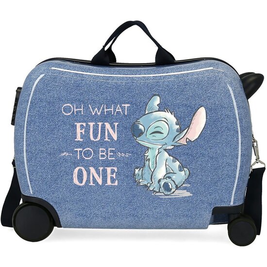 DISNEY MALETA CORREPASILLOS ABS RÍGIDA STITCH DANCE IT OUT AZUL image 0