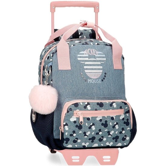 DISNEY MICKEY MOCHILA ESCOLAR CON CARRO POLIÉSTER MICKEY DENIM AZUL image 0