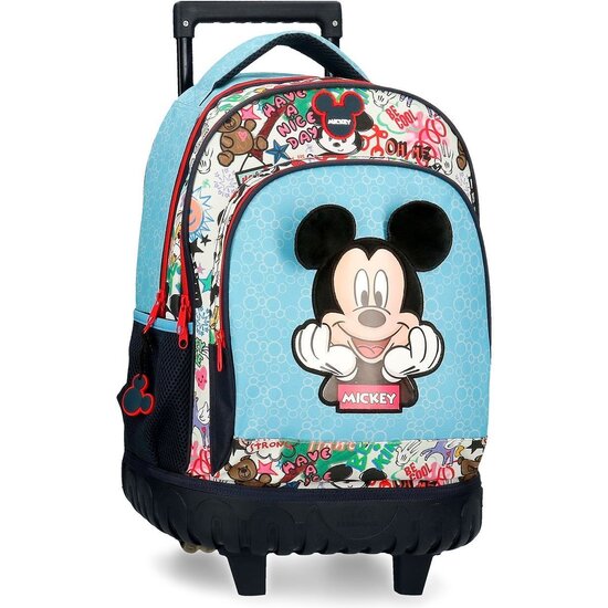 DISNEY MICKEY MOCHILA CON RUEDAS POLIÉSTER MICKEY BE COOL AZUL image 0