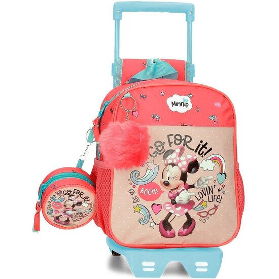 DISNEY MINNIE MOCHILA ESCOLAR CON CARRO MICROFIBRA MINNIE LOVIN LIFE MULTICOLOR image 0