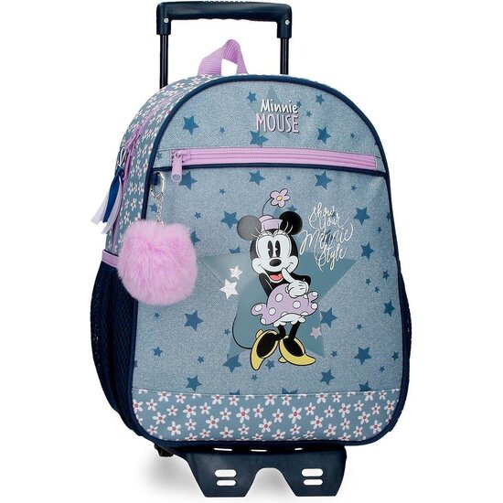 DISNEY MINNIE MOCHILA ESCOLAR CON CARRO POLIÉSTER MINNIE STYLE AZUL image 0