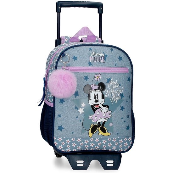 DISNEY MINNIE MOCHILA ESCOLAR CON CARRO POLIÉSTER MINNIE STYLE AZUL image 0