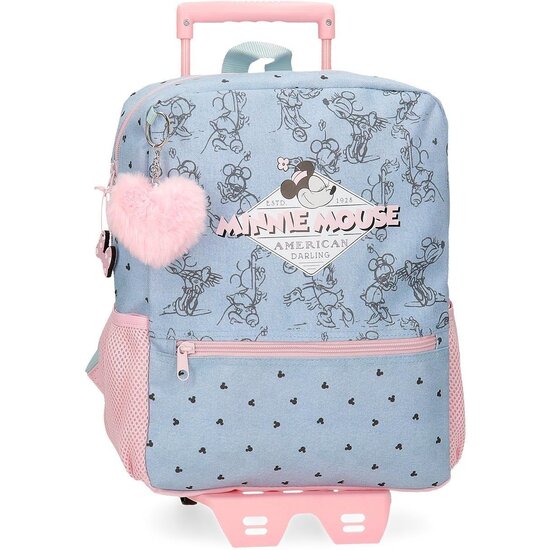 DISNEY MOCHILA ESCOLAR CON CARRO POLIÉSTER AMERICAN DARLING AZUL image 0