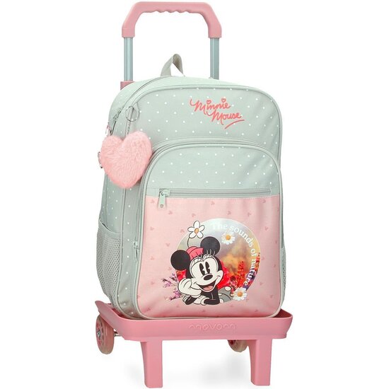 DISNEY MOCHILA ESCOLAR CON CARRO POLIÉSTER MINNIE WILD NATURE VERDE image 0