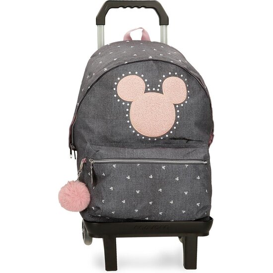 DISNEY MOCHILA ESCOLAR CON CARRO POLIÉSTER MICKEY STUDS NEGRO image 0