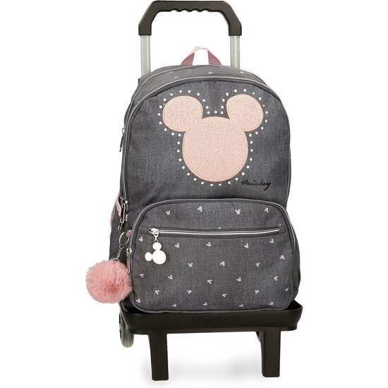 DISNEY MOCHILA ESCOLAR CON CARRO POLIÉSTER MICKEY STUDS NEGRO image 0