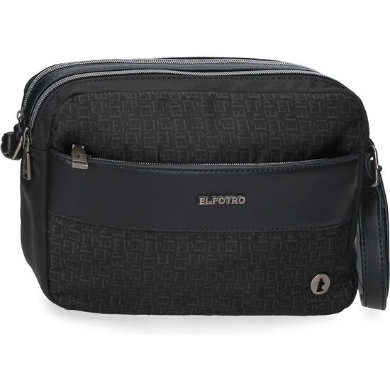 EL POTRO BOLSO BANDOLERA POLIÉSTER CON DETALLES EN PIEL SINTÉTICA LUNA NEGRO image 0