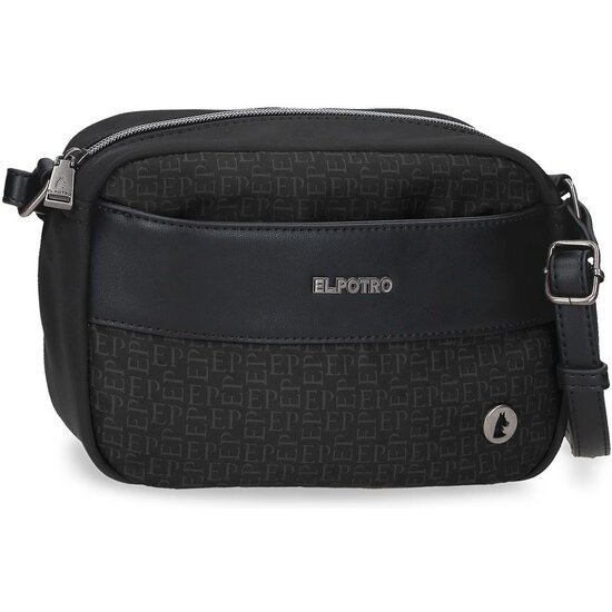 EL POTRO BOLSO BANDOLERA POLIÉSTER CON DETALLES EN PIEL SINTÉTICA LUNA NEGRO image 0