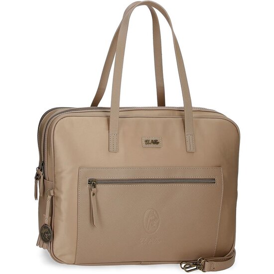 EL POTRO BOLSO PARA ORDENADOR POLIÉSTER Y PU LANA BEIGE image 0