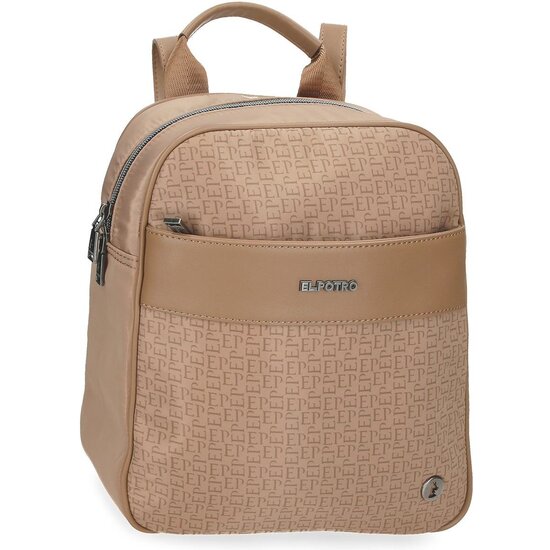 EL POTRO MOCHILA CASUAL POLIÉSTER CON DETALLES EN PIEL SINTÉTICA LUNA BEIGE image 0
